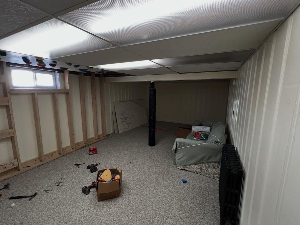 Framing and partial ceiling before finish work