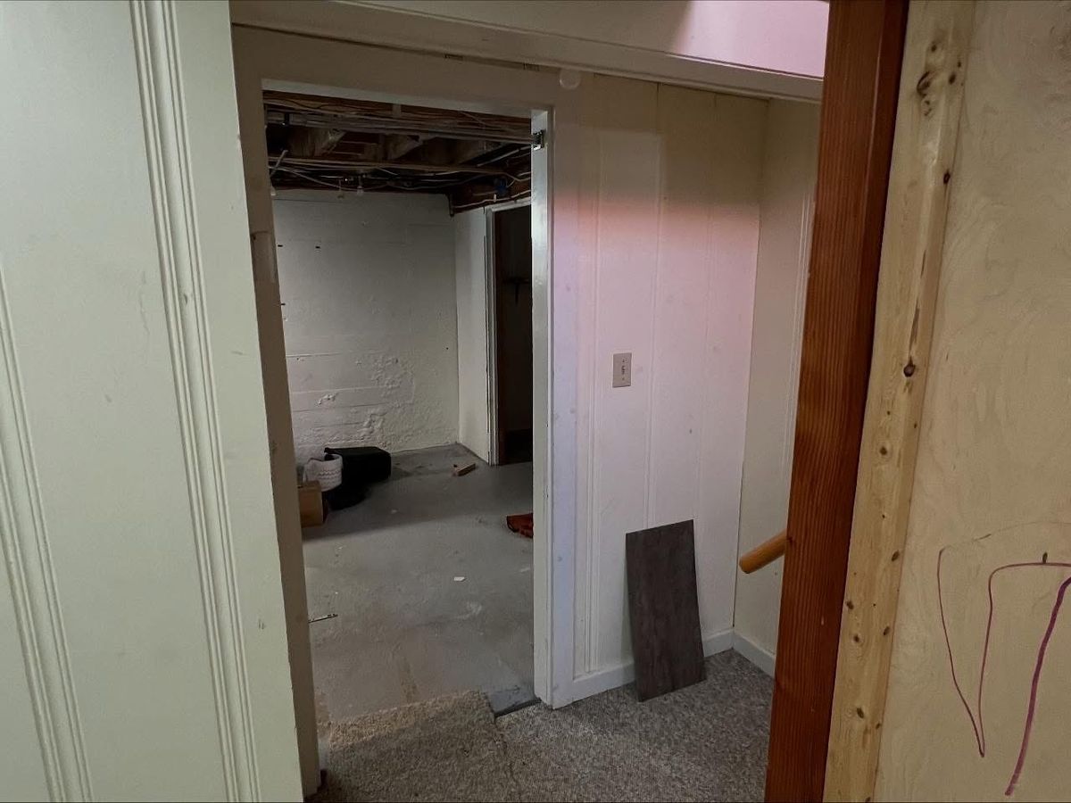 Doorway into the unfinished lower level