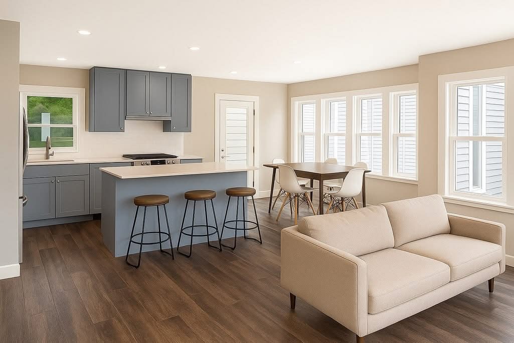 The Joleen &mdash; open concept kitchen, dining and living space